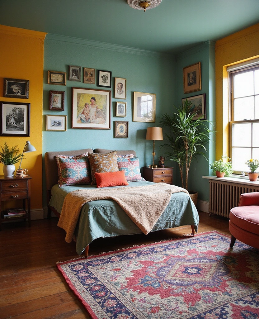 22 Cozy Traditional Bedroom Inspirations That Will Wrap You in Comfort! - 9. Artsy Eclectic Mix