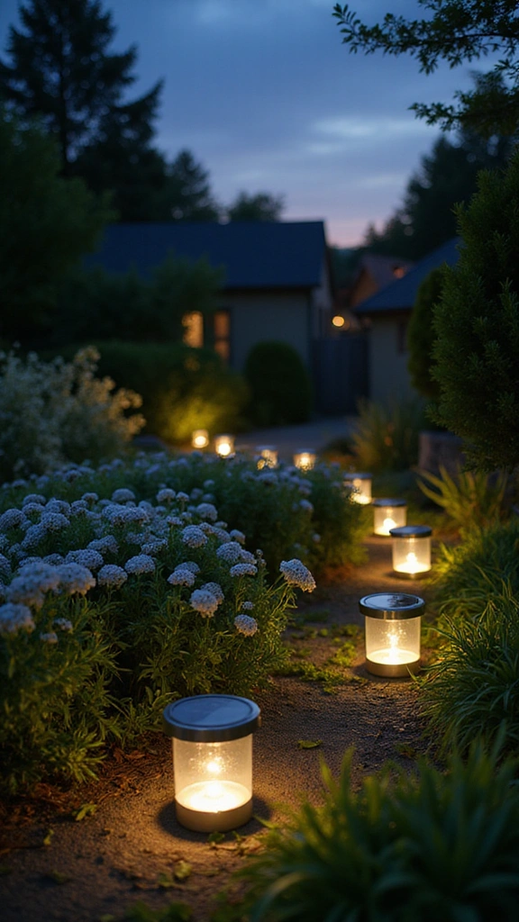 22 Unique Garden Crafts That Will Elevate Your Home Decor (Don't Miss #15!) - 11. Solar-Powered Garden Lights