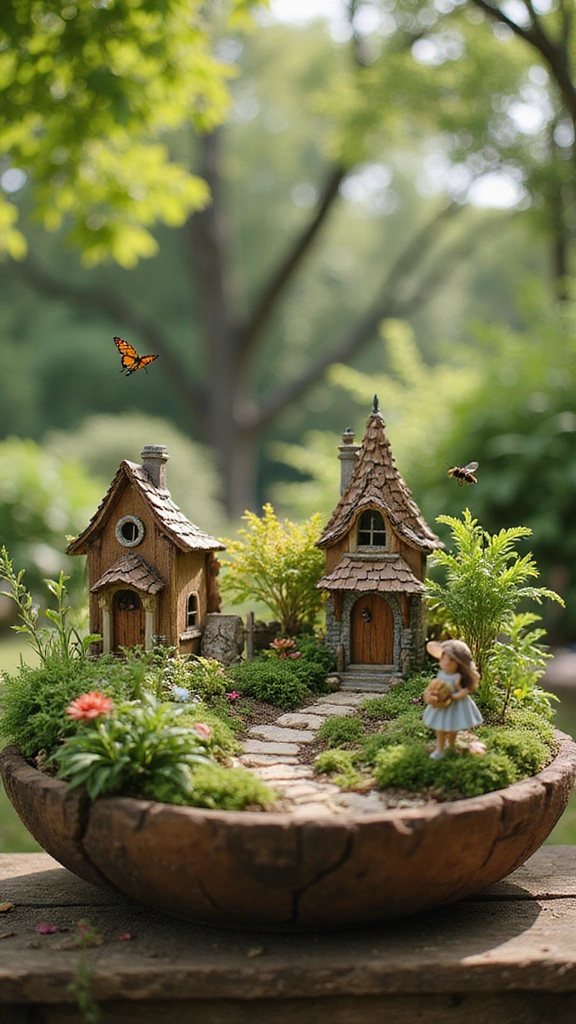 22 Unique Garden Crafts That Will Elevate Your Home Decor (Don't Miss #15!) - 3. Whimsical Fairy Gardens