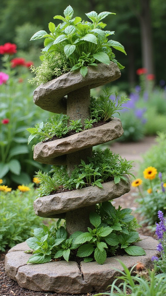 22 Unique Garden Crafts That Will Elevate Your Home Decor (Don't Miss #15!) - 8. Herb Spiral
