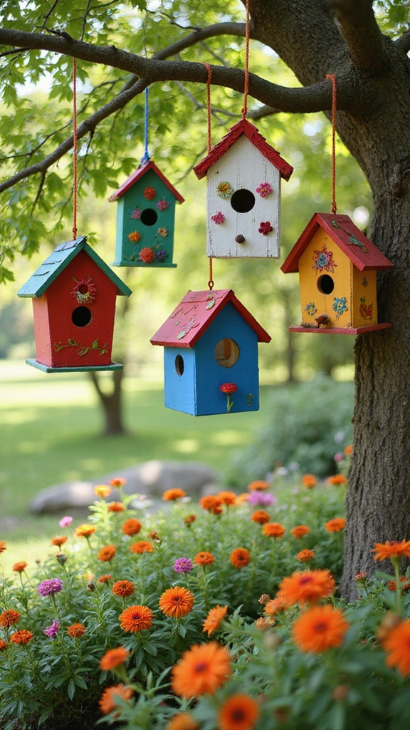 22 Unique Garden Crafts That Will Elevate Your Home Decor (Don't Miss #15!) - 9. DIY Birdhouses