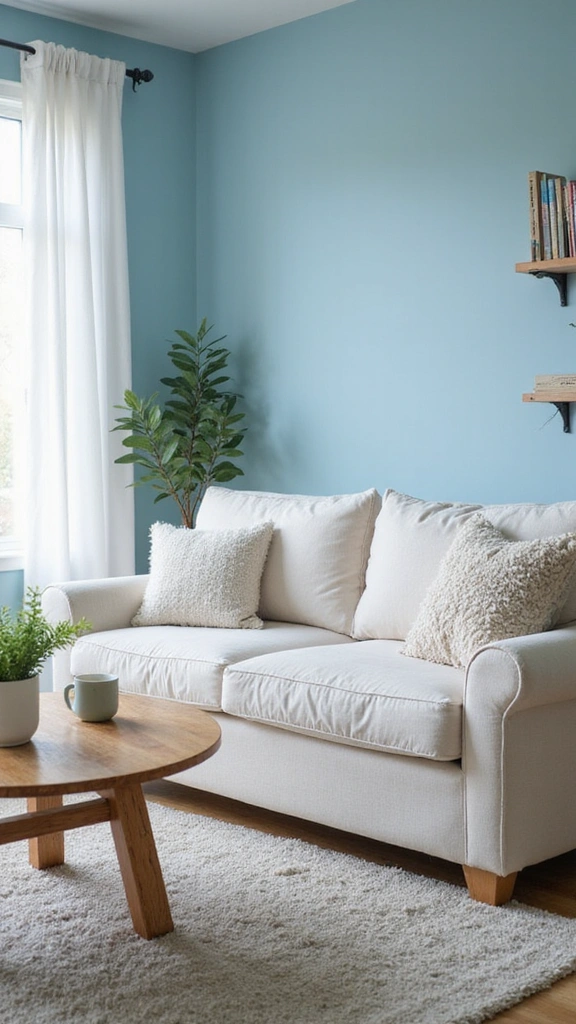 25 Stunning Living Room Paint Color Ideas That Will Transform Your Space! - 1. Serene Sky Blue
