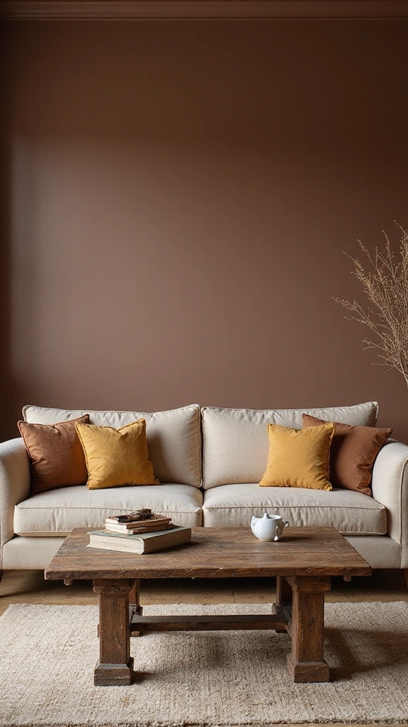 25 Stunning Living Room Paint Color Ideas That Will Transform Your Space! - 13. Cozy Mocha Brown