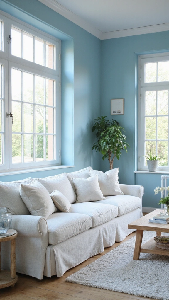 25 Stunning Living Room Paint Color Ideas That Will Transform Your Space! - 15. Dreamy Powder Blue