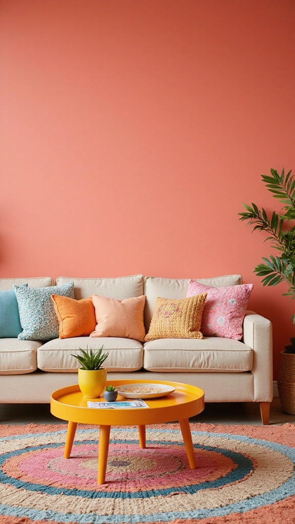 25 Stunning Living Room Paint Color Ideas That Will Transform Your Space! - 16. Soft Coral