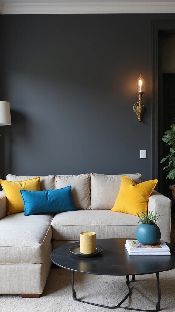 25 Stunning Living Room Paint Color Ideas That Will Transform Your Space! - 2. Bold Charcoal Gray