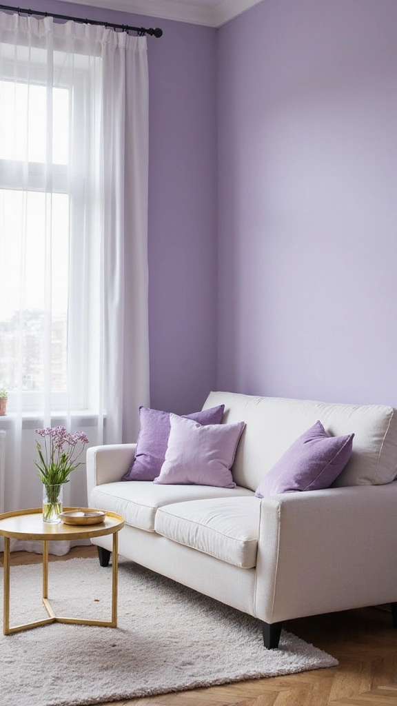 25 Stunning Living Room Paint Color Ideas That Will Transform Your Space! - 4. Soft Lavender