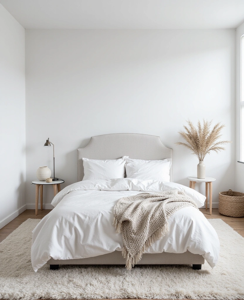 28 Modern White Bedroom Ideas for a Peaceful Sanctuary You’ll Never Want to Leave! - 1. Minimalist Magic
