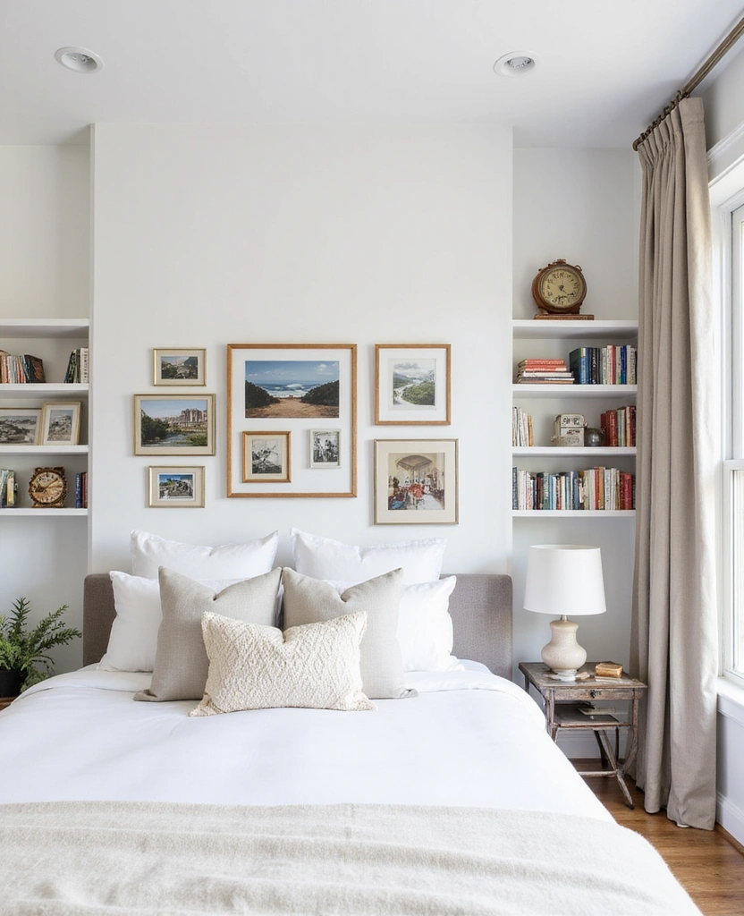 28 Modern White Bedroom Ideas for a Peaceful Sanctuary You’ll Never Want to Leave! - 10. Personal Touches