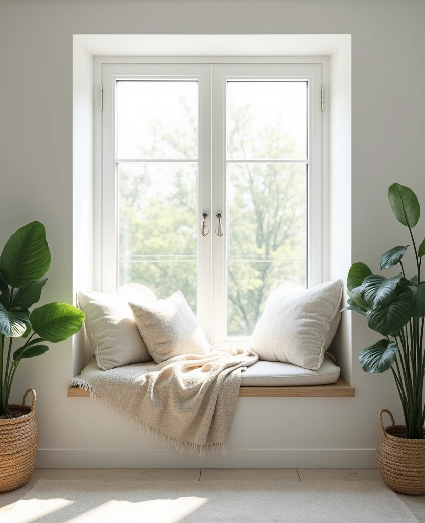 28 Modern White Bedroom Ideas for a Peaceful Sanctuary You’ll Never Want to Leave! - 15. Window Seats