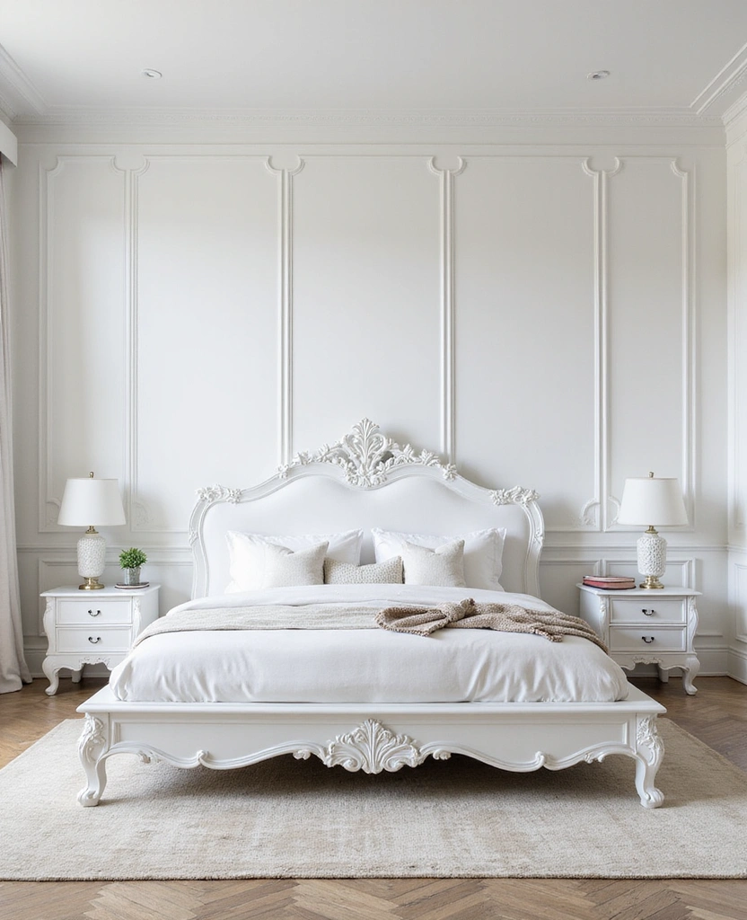 28 Modern White Bedroom Ideas for a Peaceful Sanctuary You’ll Never Want to Leave! - 18. Beautiful Bed Frames