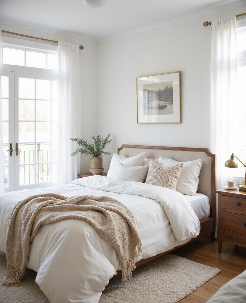 28 Modern White Bedroom Ideas for a Peaceful Sanctuary You’ll Never Want to Leave! - 2. Cozy Layering