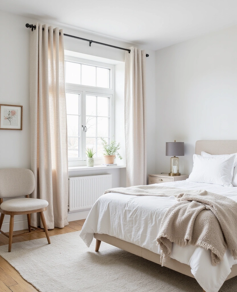 28 Modern White Bedroom Ideas for a Peaceful Sanctuary You’ll Never Want to Leave! - 25. Neutral Accents