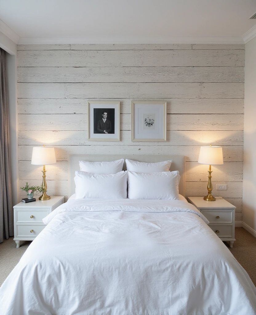 28 Modern White Bedroom Ideas for a Peaceful Sanctuary You’ll Never Want to Leave! - 3. Statement Wall