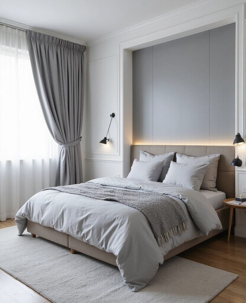 28 Modern White Bedroom Ideas for a Peaceful Sanctuary You’ll Never Want to Leave! - 5. Touches of Gray