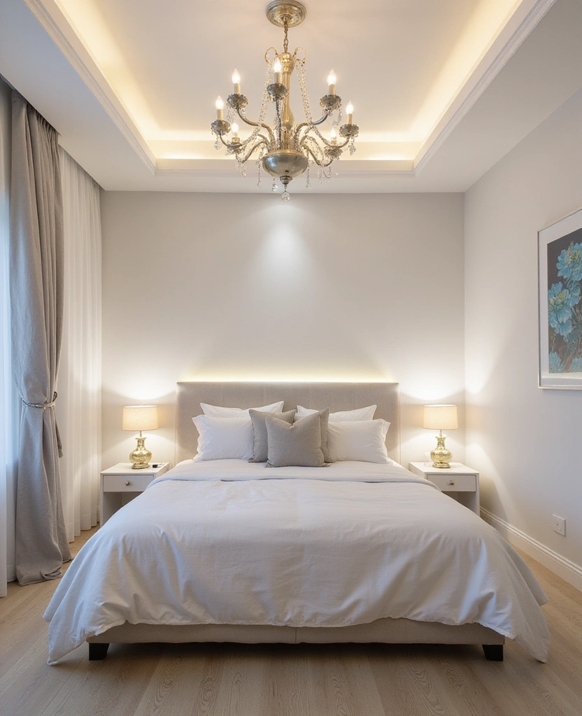 28 Modern White Bedroom Ideas for a Peaceful Sanctuary You’ll Never Want to Leave! - 8. Smart Lighting