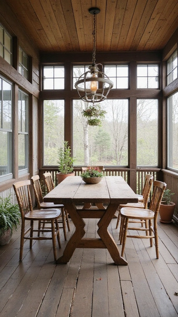 18 Screened In Porch Decorating Ideas That'll Make You Want to Live Outside! - 3. Rustic Farmhouse Style