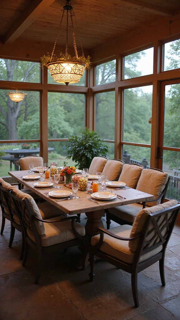 18 Screened In Porch Decorating Ideas That'll Make You Want to Live Outside! - 5. Outdoor Dining Delight