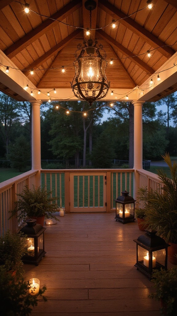 18 Screened In Porch Decorating Ideas That'll Make You Want to Live Outside! - 8. Elegant Lighting Solutions