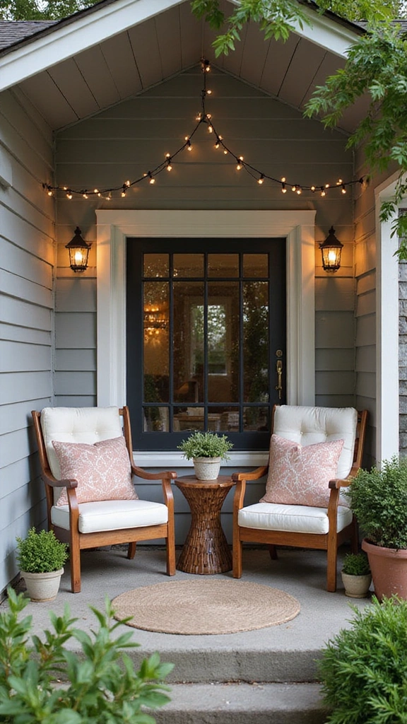 20 Front Porch Styling Ideas That Will Make Your Neighbors Jealous! - 1. Cozy Seating Nook