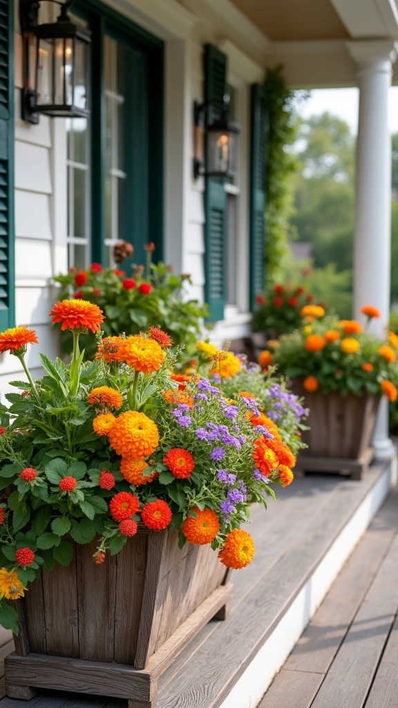 20 Front Porch Styling Ideas That Will Make Your Neighbors Jealous! - 12. Farm-Fresh Flower Boxes