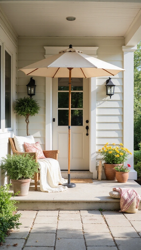 20 Front Porch Styling Ideas That Will Make Your Neighbors Jealous! - 15. Warm Weather Comfort