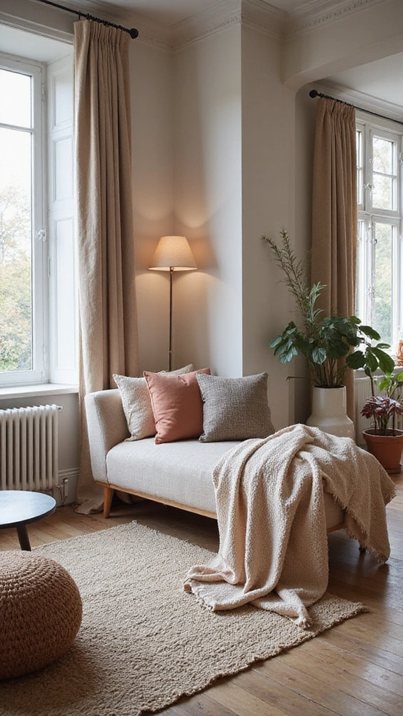 28 Tiny Studio Apartment Layouts That Will Transform Your Small Space! - 23. Elegant Textiles