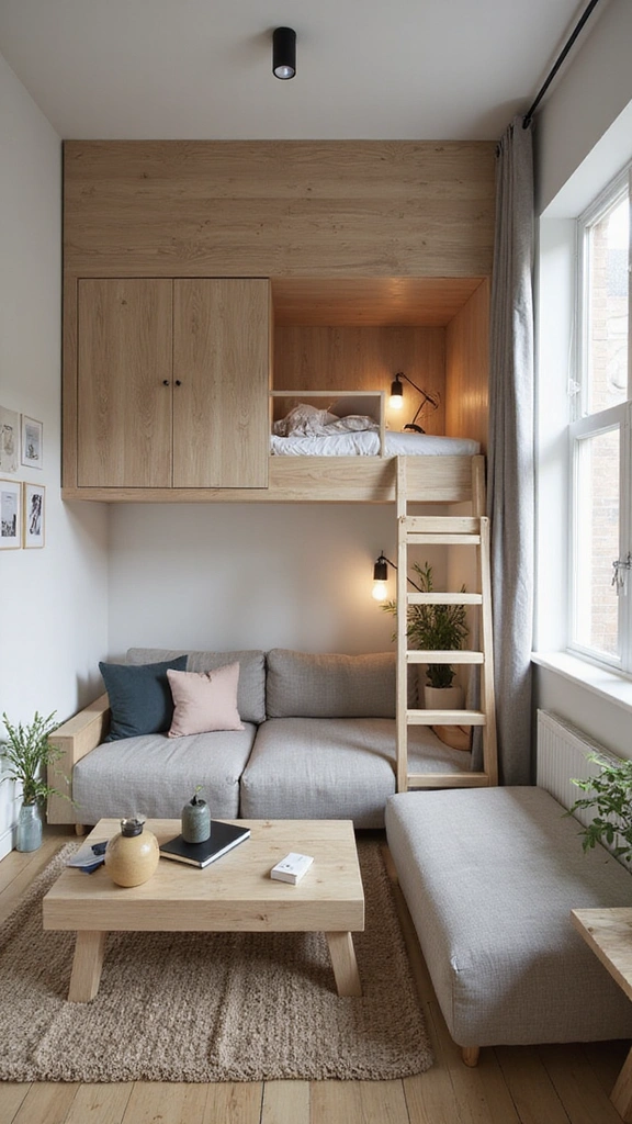28 Tiny Studio Apartment Layouts That Will Transform Your Small Space! - 4. Lofted Sleeping Area