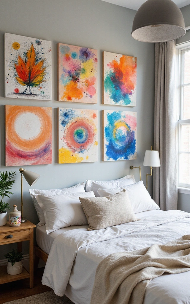 32 Adorable Teen Girl Bedroom Ideas That Will Make Her Feel at Home! - 10. Artistic Canvas Creations