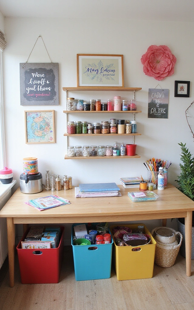 32 Adorable Teen Girl Bedroom Ideas That Will Make Her Feel at Home! - 11. DIY Craft Corner
