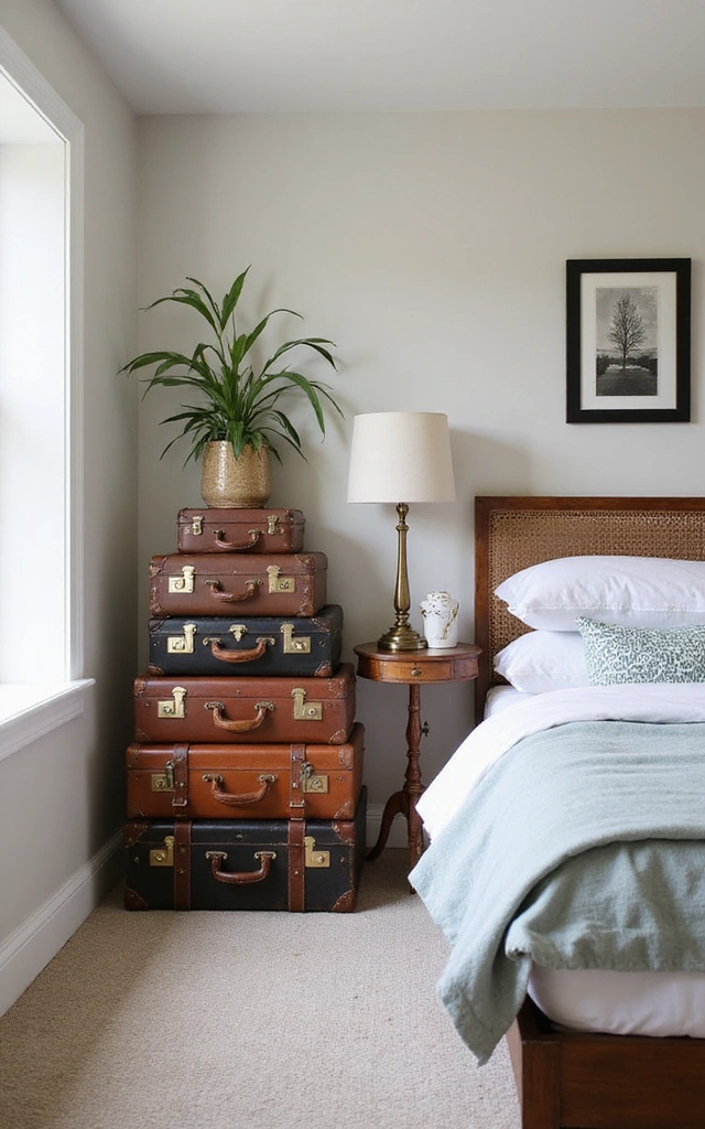 32 Adorable Teen Girl Bedroom Ideas That Will Make Her Feel at Home! - 16. Vintage Suitcase Storage