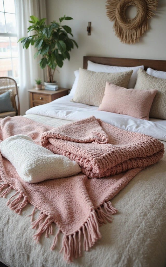 32 Adorable Teen Girl Bedroom Ideas That Will Make Her Feel at Home! - 26. Cozy Throw Blankets