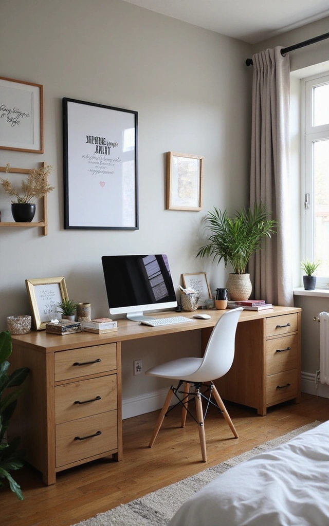 32 Adorable Teen Girl Bedroom Ideas That Will Make Her Feel at Home! - 29. Inspiring Workspace