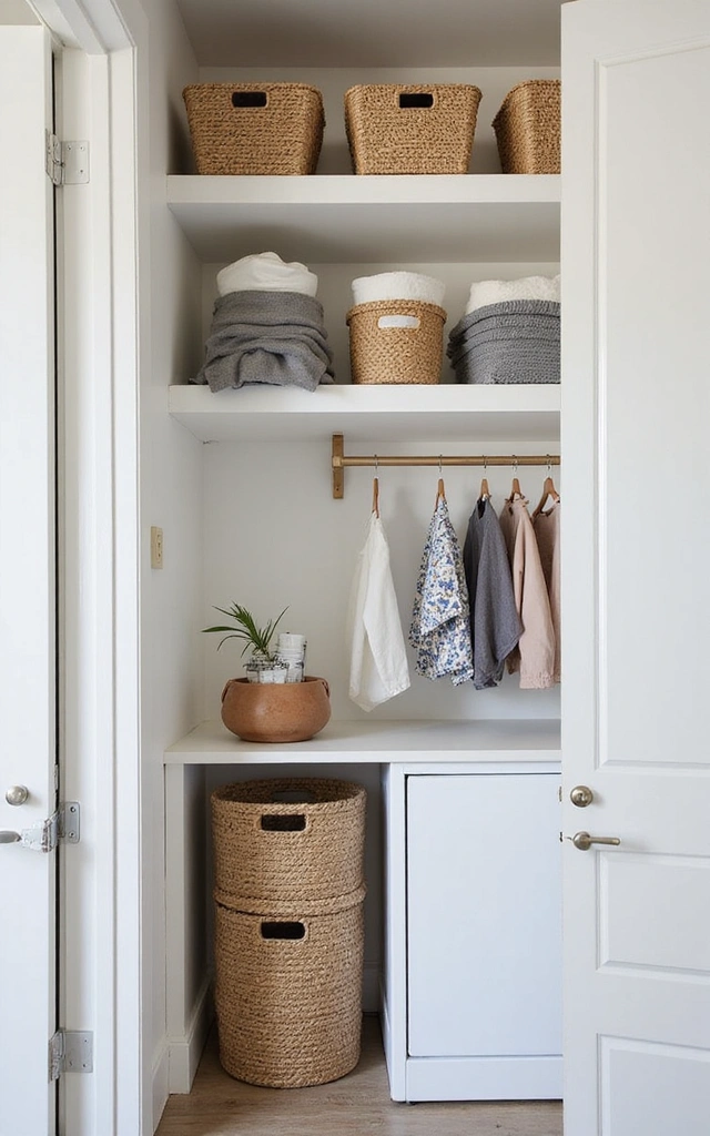 32 Adorable Teen Girl Bedroom Ideas That Will Make Her Feel at Home! - 29. Stylish Laundry Area