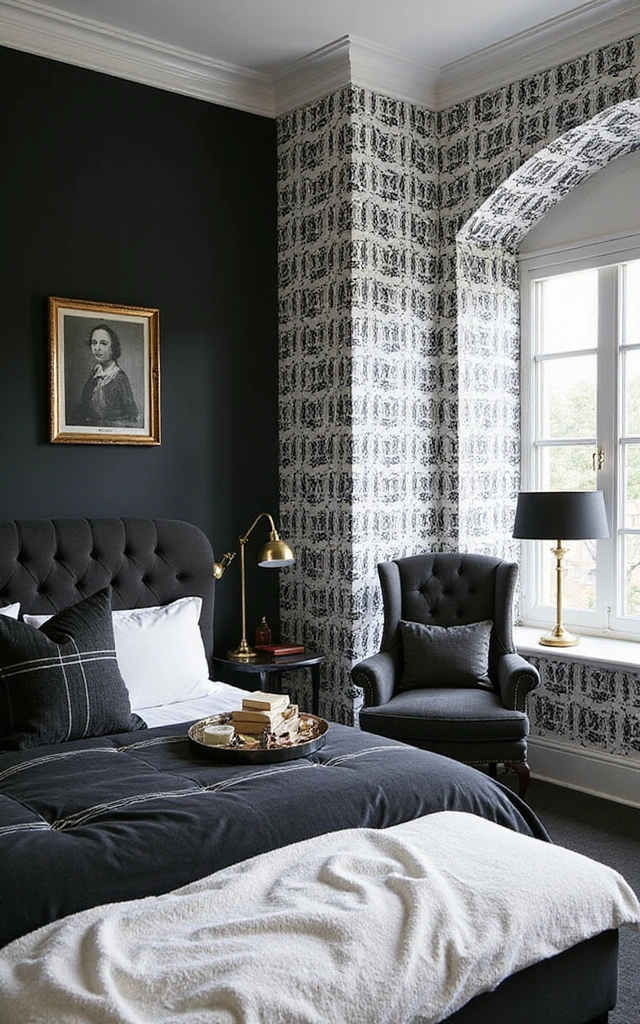 32 Adorable Teen Girl Bedroom Ideas That Will Make Her Feel at Home! - 31. Classic Black & White