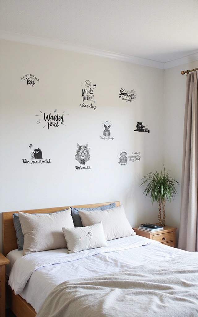 32 Adorable Teen Girl Bedroom Ideas That Will Make Her Feel at Home! - 32. Unique Wall Stickers