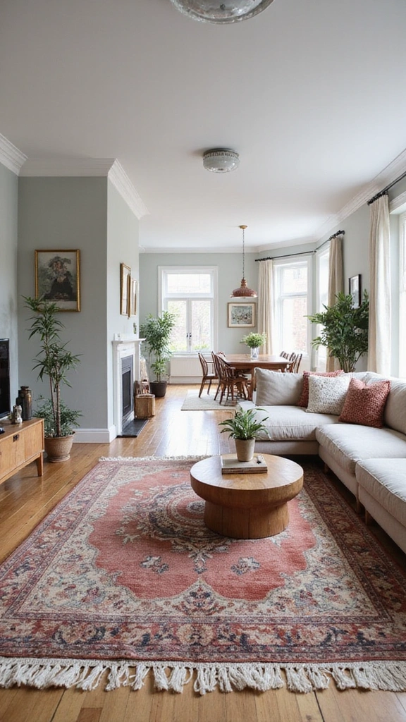 How to Transform Your Tiny Apartment with Brilliant Space Saving Tricks - 5. Create Zones with Rugs