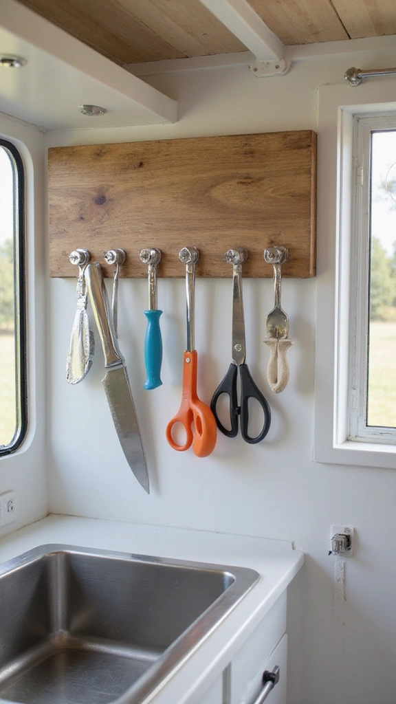 13 Easy Hacks for Small Camper Organization That You Can Implement Today! - 1. Use Magnetic Strips for Tools and Utensils