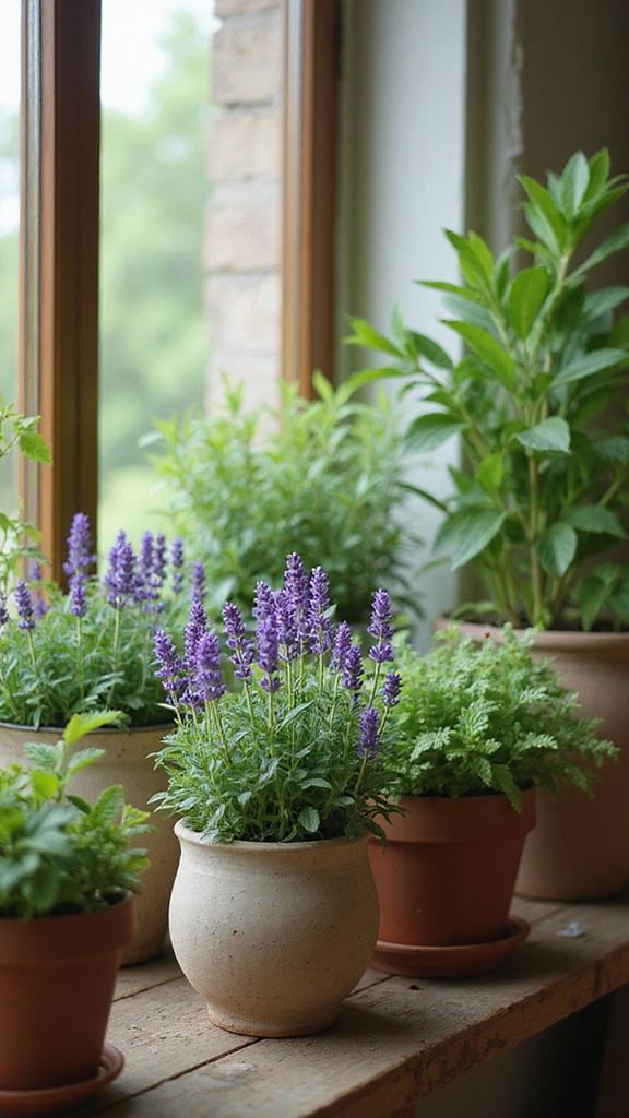 21 Aesthetic Plant Decor Indoor Ideas That Will Revamp Your Room Design (You’ll Love #10!) - 15. Aromatic Plants for a Fresh Atmosphere