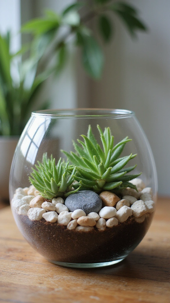 21 Aesthetic Plant Decor Indoor Ideas That Will Revamp Your Room Design (You’ll Love #10!) - 5. Terrarium Centerpiece