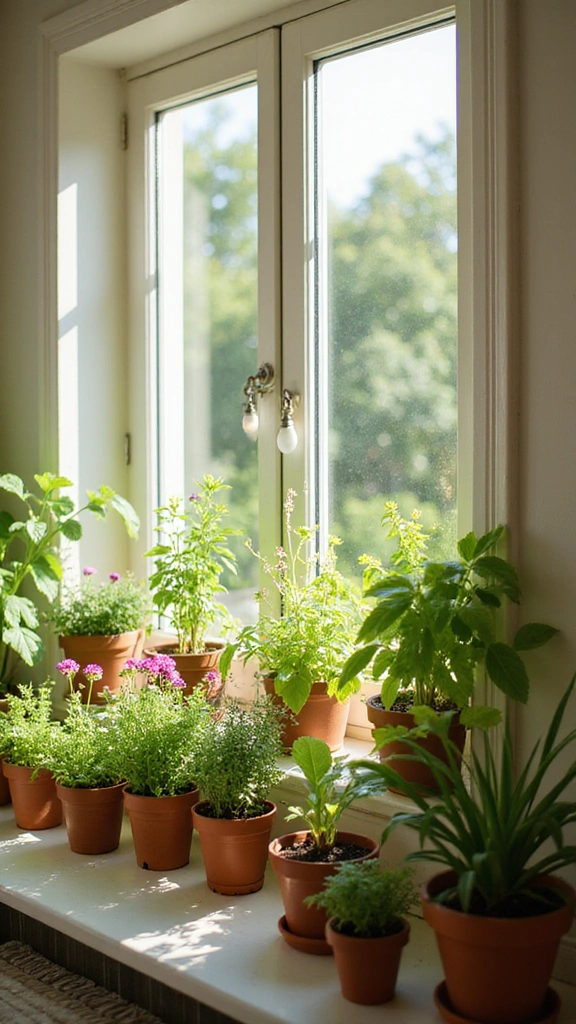 21 Aesthetic Plant Decor Indoor Ideas That Will Revamp Your Room Design (You’ll Love #10!) - 6. Windowsill Garden