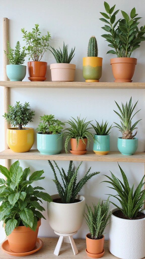 21 Aesthetic Plant Decor Indoor Ideas That Will Revamp Your Room Design (You’ll Love #10!) - 9. Stylish Pots and Planters
