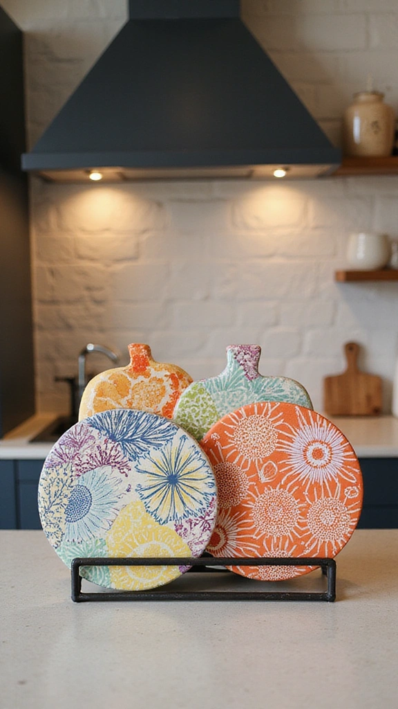 21 Vibrant Kitchen Countertop Decor Ideas That Will Wow Your Guests! - 11. Artistic Plate Display