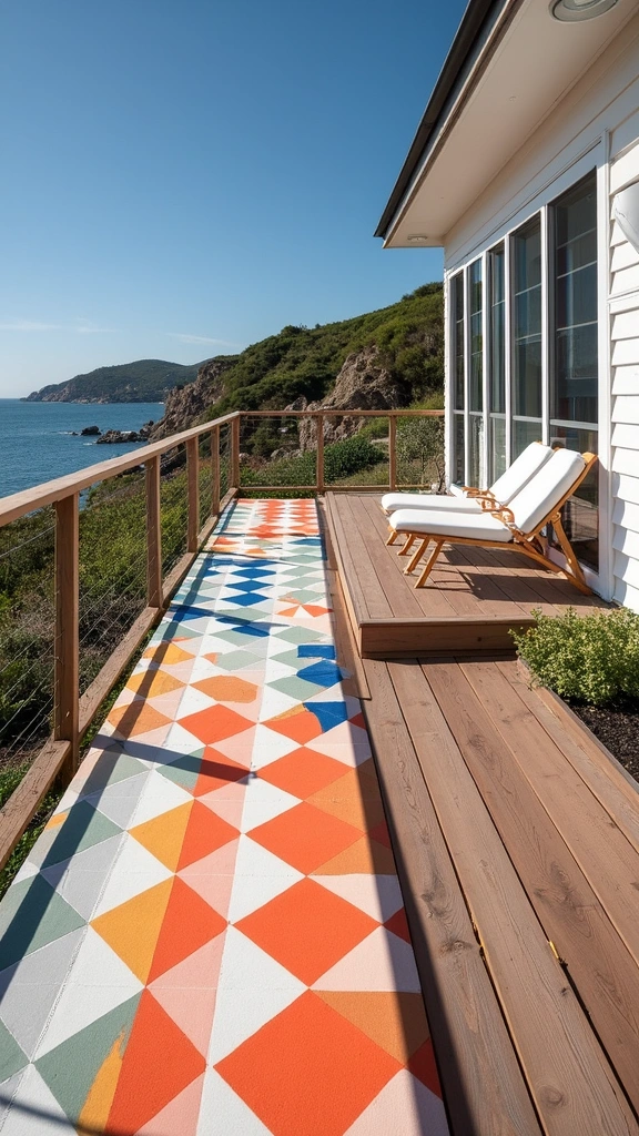 24 Deck Skirting Trends That Bring a Beachy Vibe to Your Home (Wait for #11!) - 15. Geometric Patterns