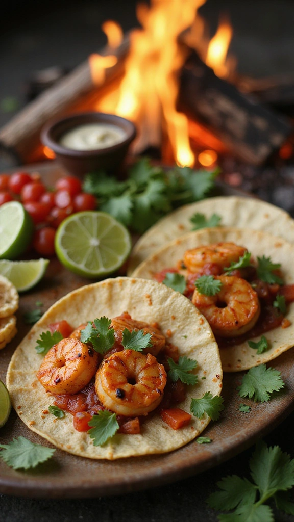 30 Quick and Easy Camping Meal Ideas That Will Elevate Your Outdoor Adventures! - 16. Spicy Shrimp Tacos