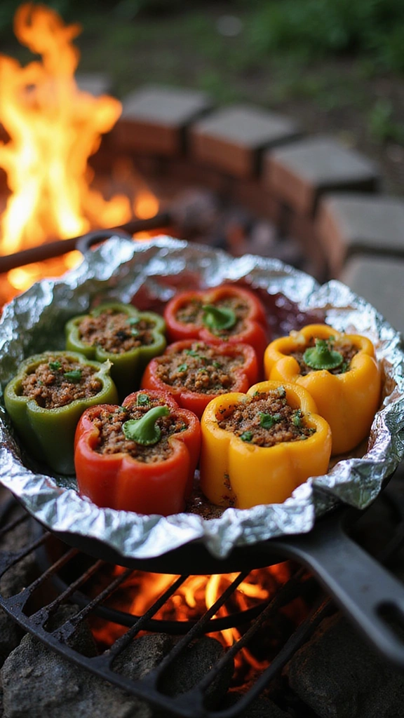 30 Quick and Easy Camping Meal Ideas That Will Elevate Your Outdoor Adventures! - 21. Spinach and Cheese Stuffed Peppers