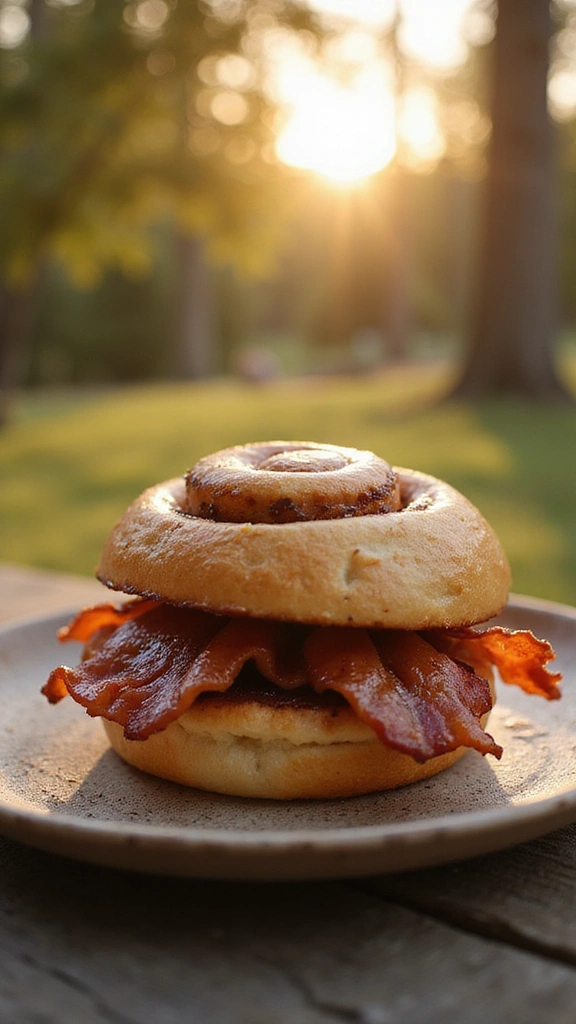 30 Quick and Easy Camping Meal Ideas That Will Elevate Your Outdoor Adventures! - 30. Cinnamon Roll Breakfast Sandwich